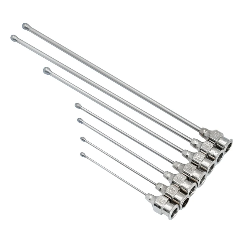 Pet Feeding Syringe Poultry Feeding Medicine Needle Tube Stainless Steel Straight Needle Cats Dogs Hamsters Feed Water Needles