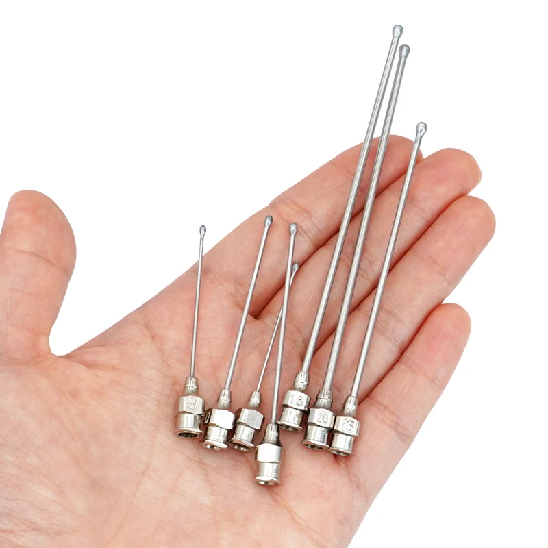 Pet Feeding Syringe Poultry Feeding Medicine Needle Tube Stainless Steel Straight Needle Cats Dogs Hamsters Feed Water Needles