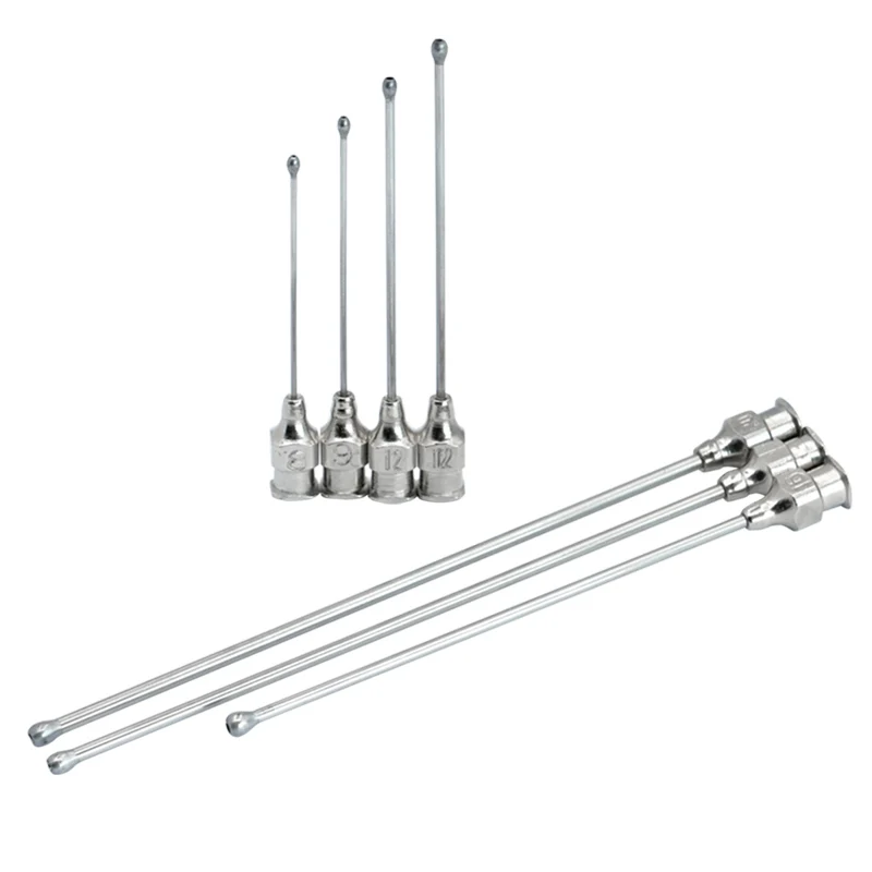 Pet Feeding Syringe Poultry Feeding Medicine Needle Tube Stainless Steel Straight Needle Cats Dogs Hamsters Feed Water Needles