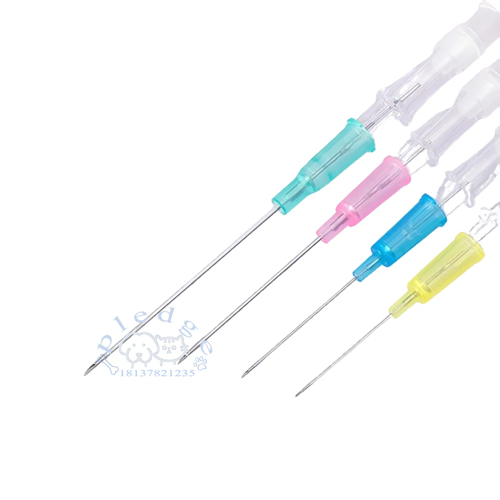 50pcs Pet Farm Animals Disposable IV Cannula IV Catheter Intravenous Catheter Injection Pen Type 18G 20G 22G 24G 26G Veterinary