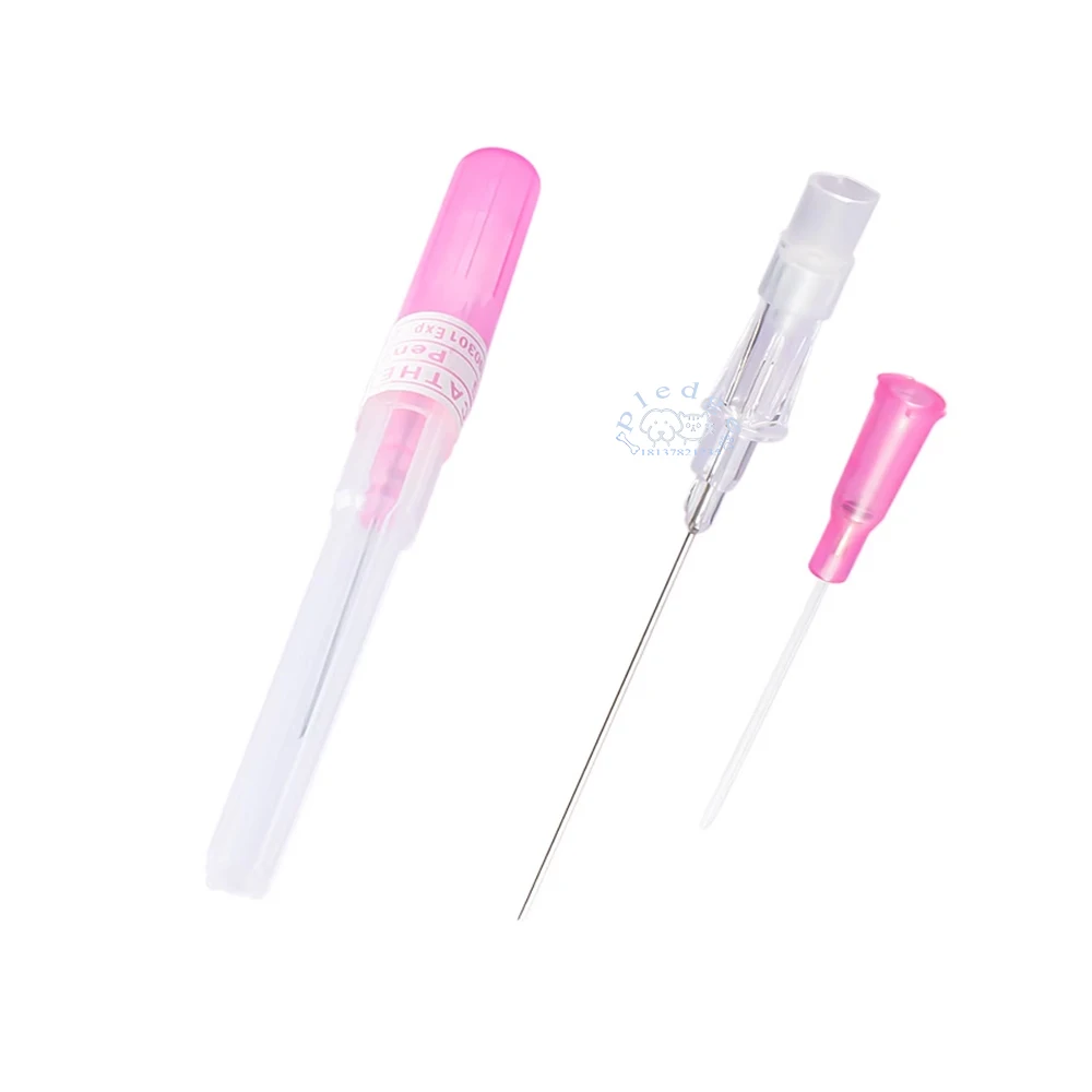 50pcs Pet Farm Animals Disposable IV Cannula IV Catheter Intravenous Catheter Injection Pen Type 18G 20G 22G 24G 26G Veterinary