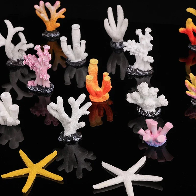 Artificial Coral Fish Tank Decoration Emulates Starfish Resin Reef Landscape Aquarium Craft Fish Tank Decoration Accessories