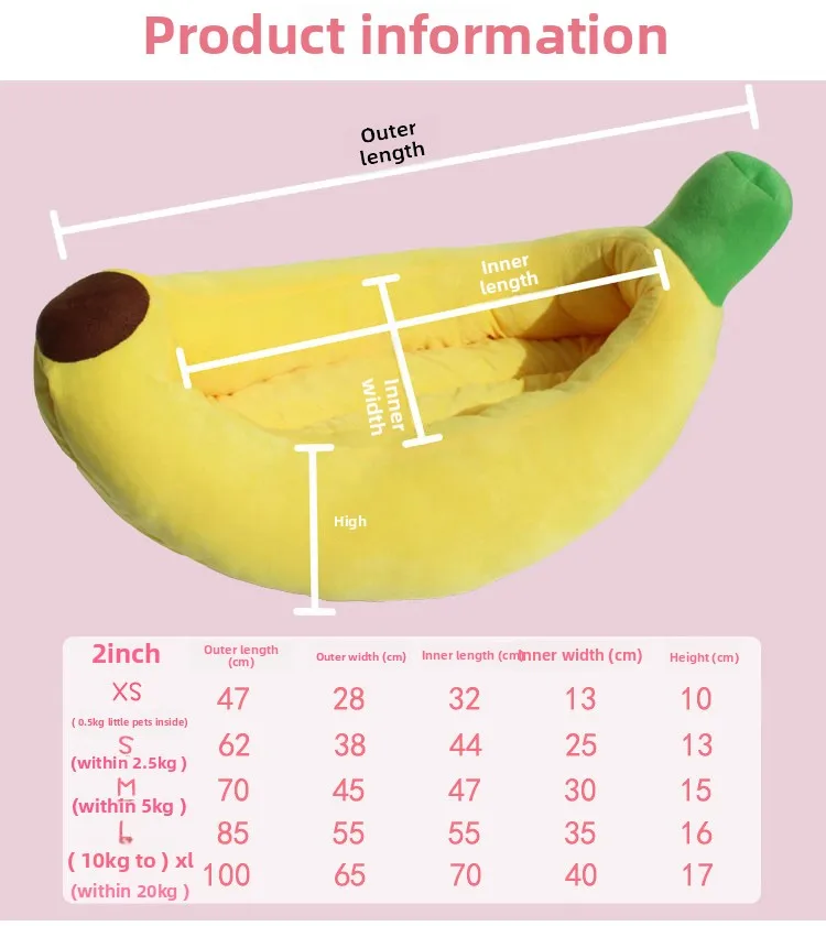 Banana Shape Pet Litter Dog Kennel Cat Litter Four Seasons General Warm Small Medium and Large Dog Bed Pet Sleeping Supplies