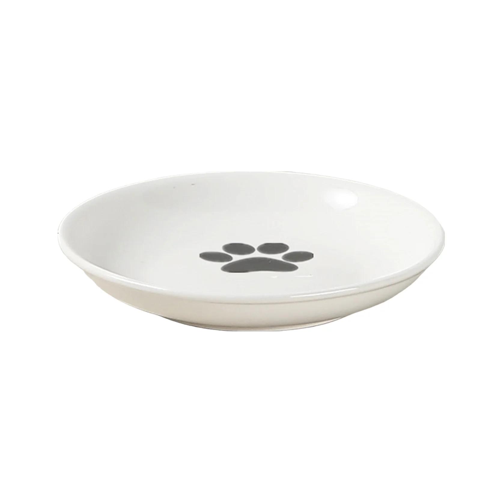1pcs Ceramic Cat Food Bowl Wide Safe Pets Water Food Bowls Non Slip Shallow Dish for Kitten Puppy Food Water Feeding