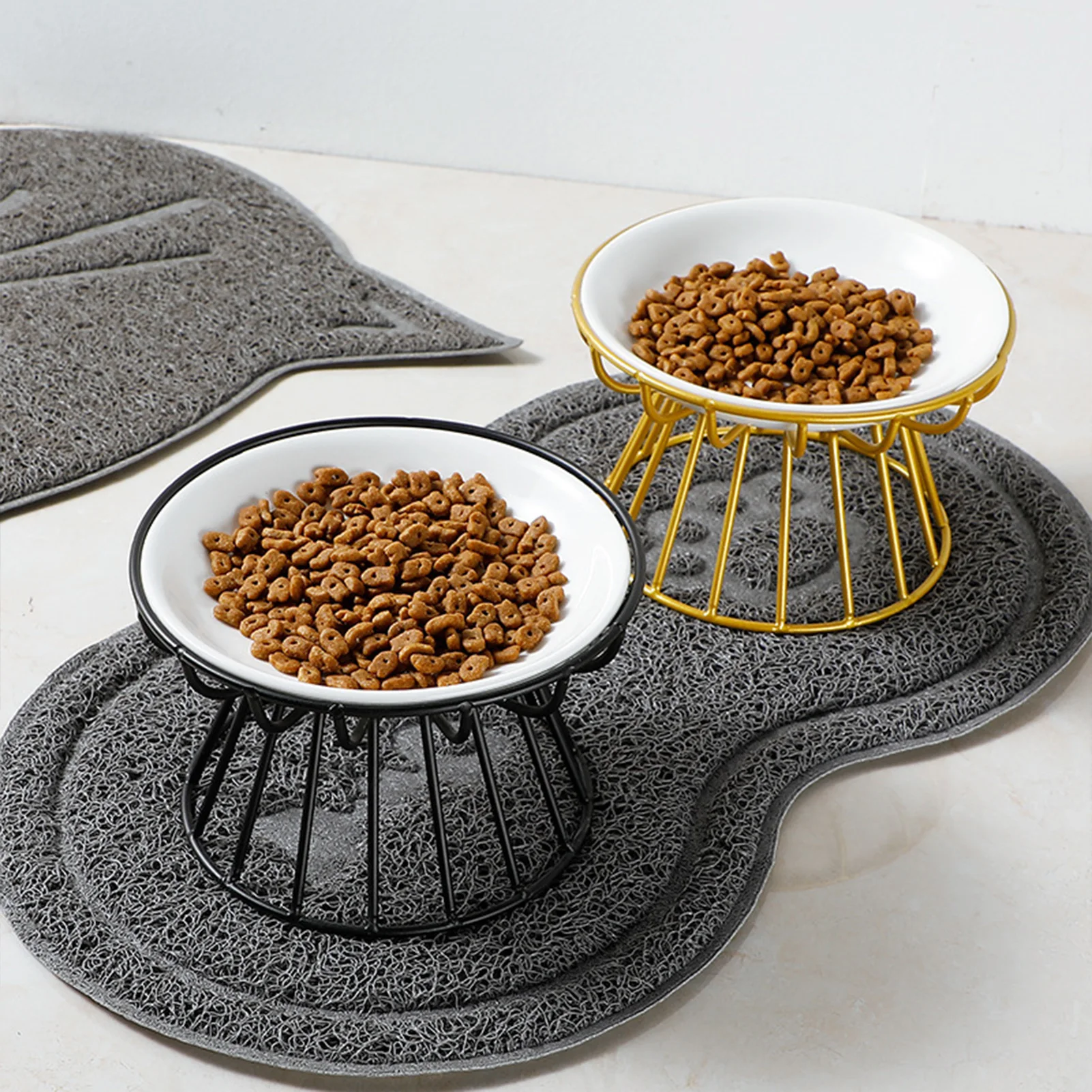 1pcs Ceramic Cat Food Bowl Wide Safe Pets Water Food Bowls Non Slip Shallow Dish for Kitten Puppy Food Water Feeding