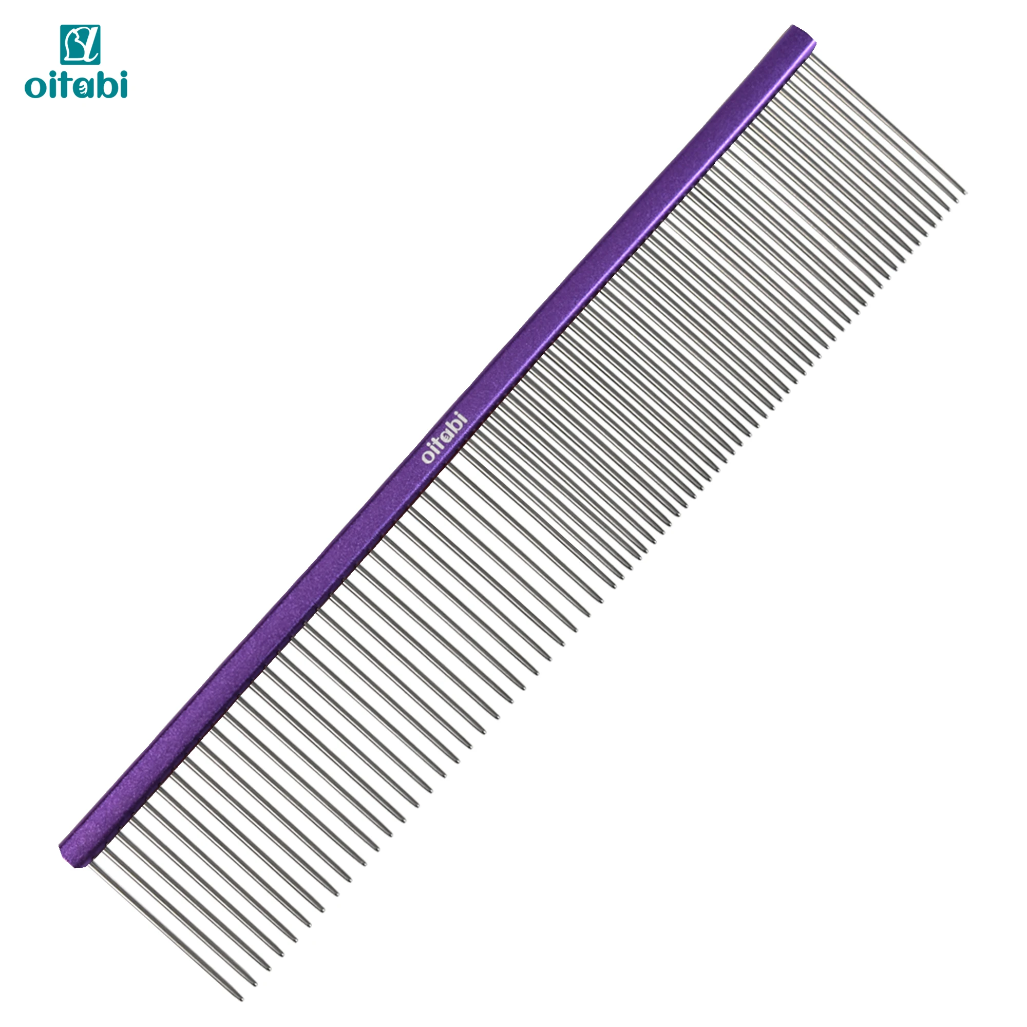 Oitabi Professional Pet Grooming Comb for Removing Matted Fur, Prevents Knots and Mats, Long Teeth Long & Short Haired Pet Comb