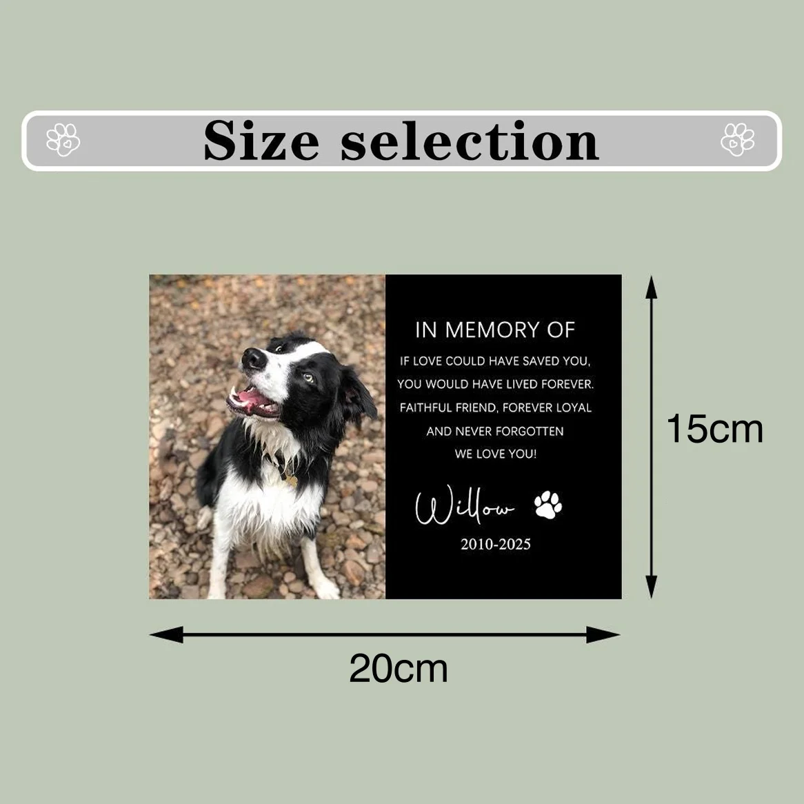 Personalized Pet Memorial Rectangular Stone Pet Grave Marker With Photo Custom Garden Stone Slate Tombstone Pet Memorial Gift