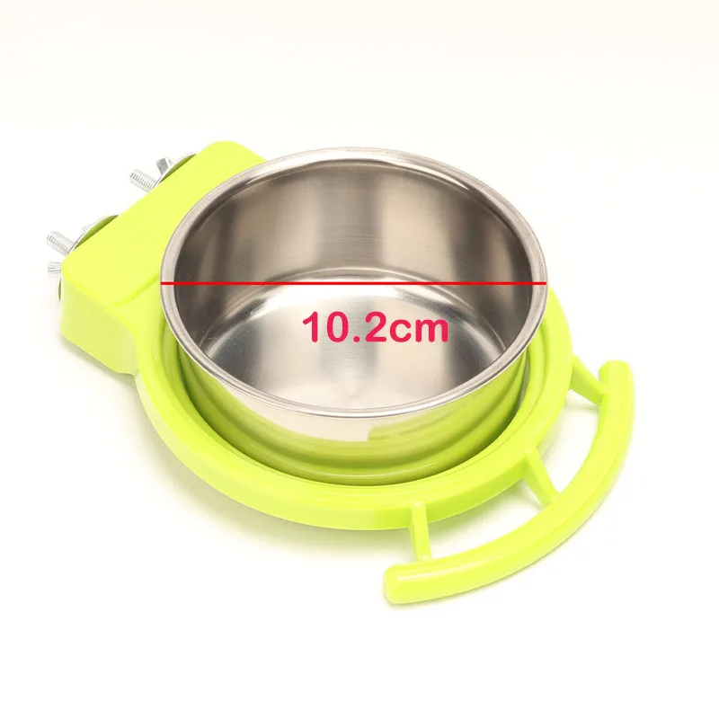 Bird Feeding Dish Cups Hanging Stainless Steel Bird Bowls for Cage Parrot Feeder Food Container Water Bowl