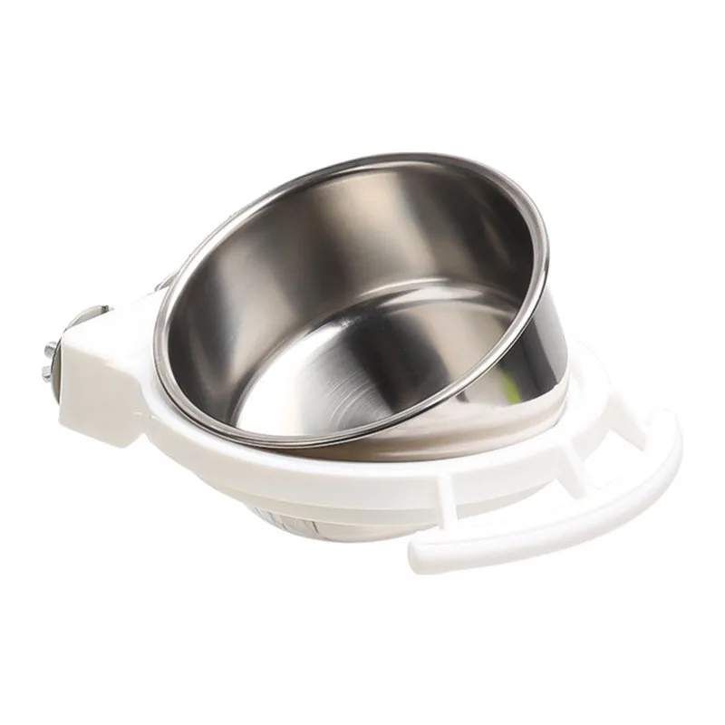 Bird Feeding Dish Cups Hanging Stainless Steel Bird Bowls for Cage Parrot Feeder Food Container Water Bowl