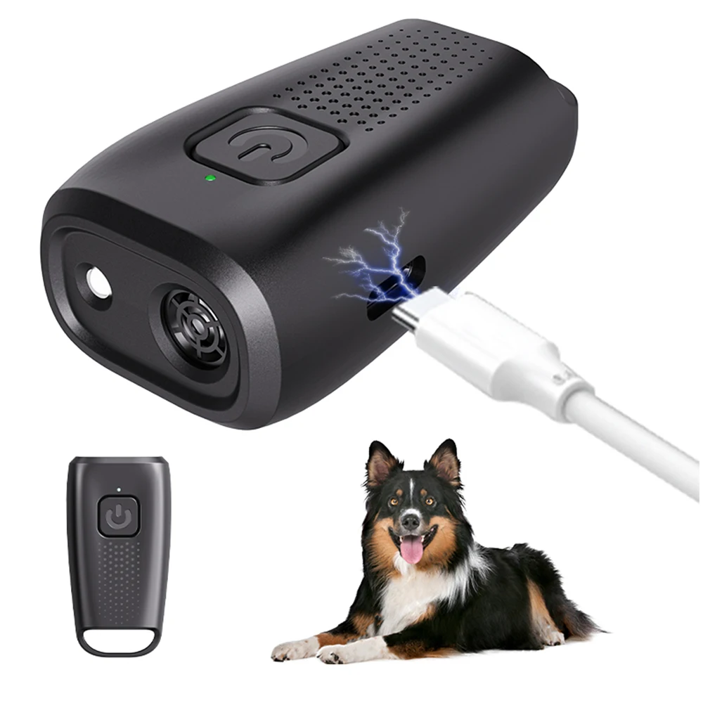 Type-C Rechargable Mini Anti Barking Training Device ULTRSONIC DOG TRAINER Dog Repeller LED Flashlight Training Device