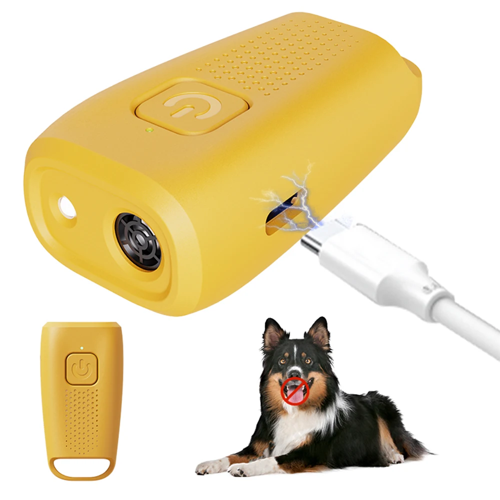 Type-C Rechargable Mini Anti Barking Training Device ULTRSONIC DOG TRAINER Dog Repeller LED Flashlight Training Device