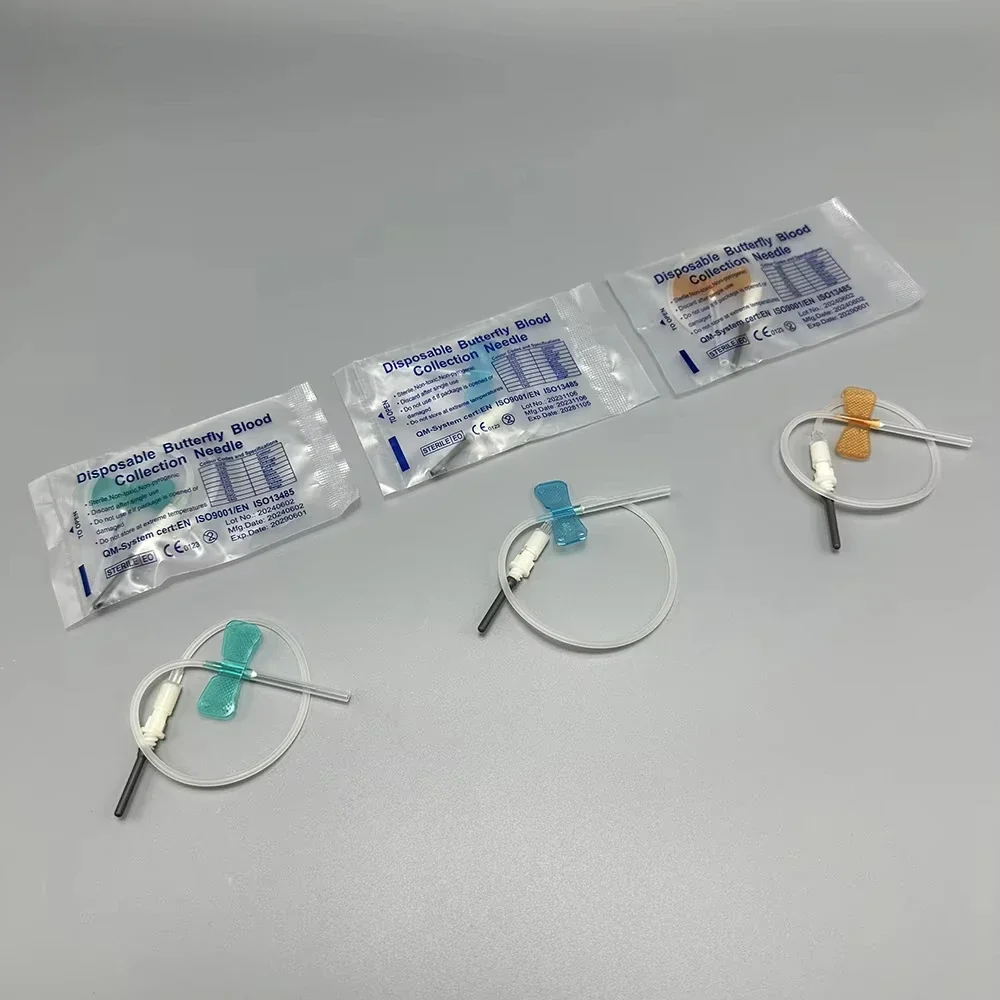 50pcs/lot Disposable Butterfly Blood Collection Needle Double Wing Type Blood Collection Needle for Pet Care Room Cat Dogs Anima
