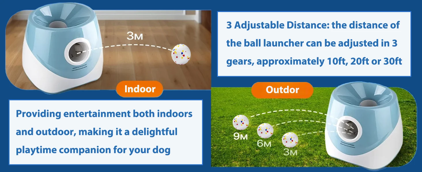 Dog Tennis Ball Launcher Dogs Chase Automatic Toys Automatic Fun Interactive Machine Fun Interactive Catapult Throw Rechargable