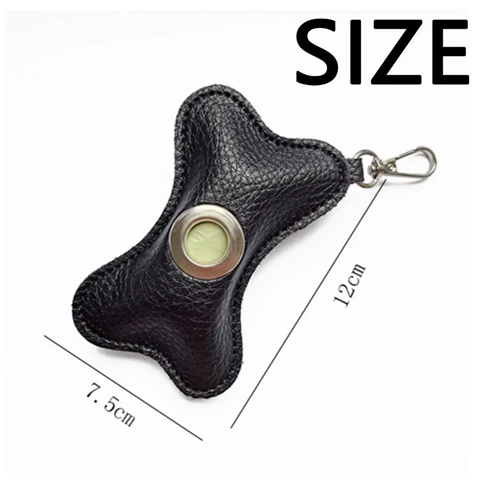 Creative Dog Poop Bag Dispenser Bone Shaped PU Leather Pet Poop Clean Bag Holder Refillable Waterproof Pet Waste Bag Carrier