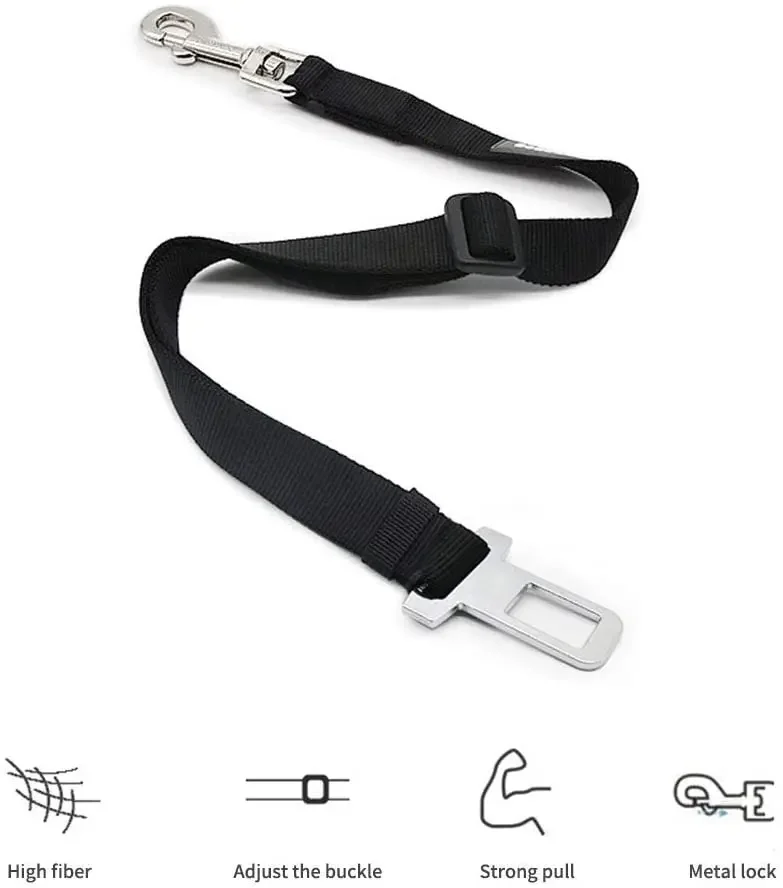 Dog Car Seat Belt Safety Protector Travel Pets Accessories Dog Leash Collar Breakaway Solid Car Harness Pet Car Seat Belts