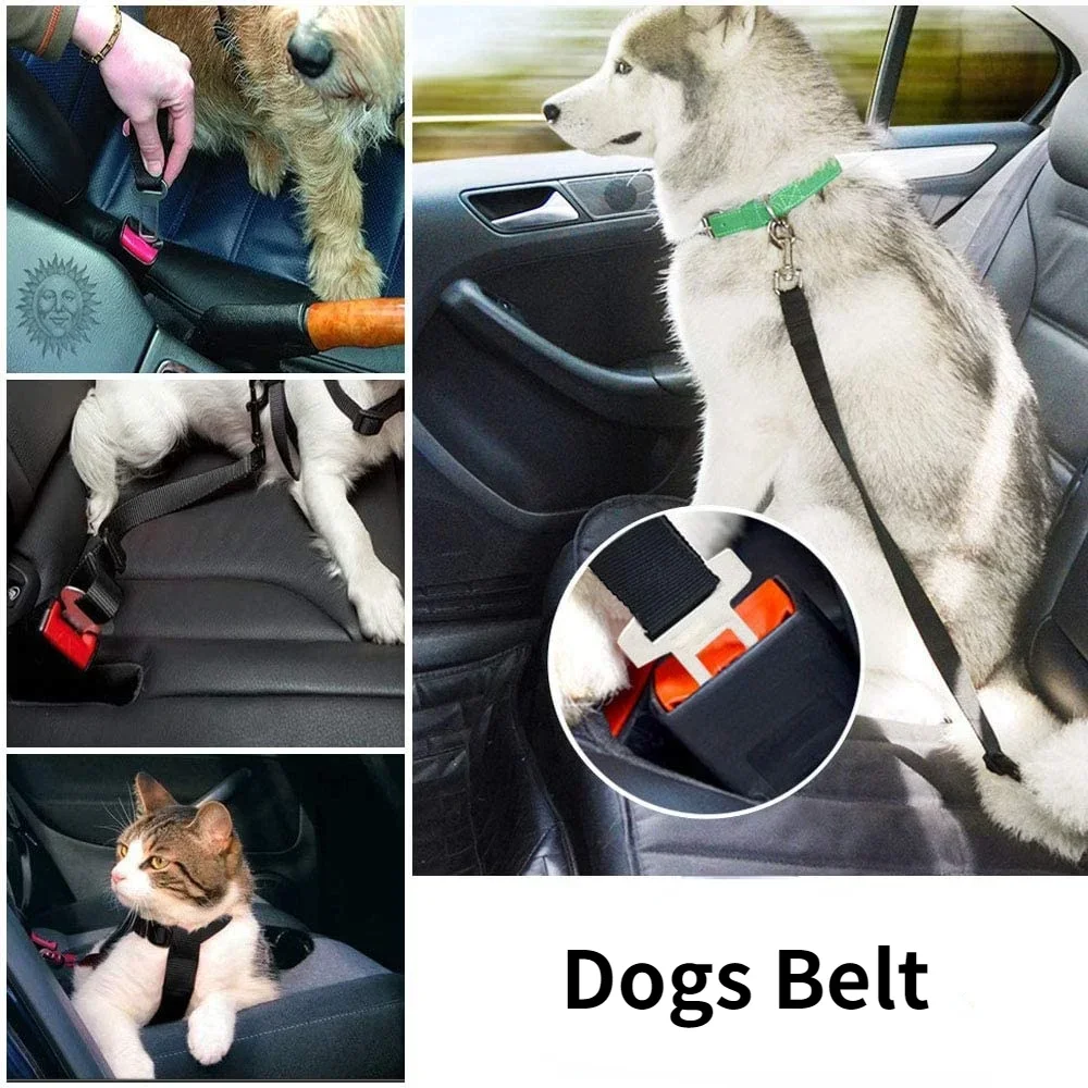 Dog Car Seat Belt Safety Protector Travel Pets Accessories Dog Leash Collar Breakaway Solid Car Harness Pet Car Seat Belts