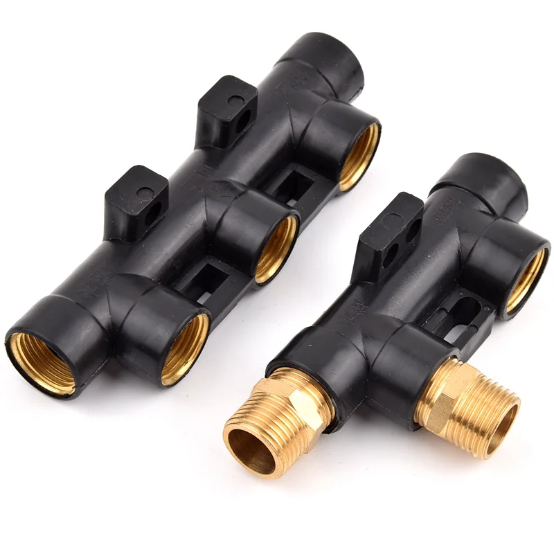 4 5 6 Way Water Tank Drain Splitter Female Thread Water Pipe Distributor Plastic Water Meter Diversion Valve Tap Control Switch