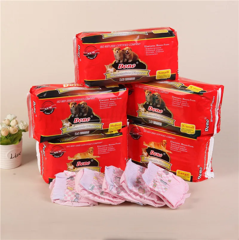 Water-Absorbing Female Dog Cat Diapers Mini Pet Urine Shorts Health Panties Disposable Sanitary Pants in 8 Sizes for Cats Dogs