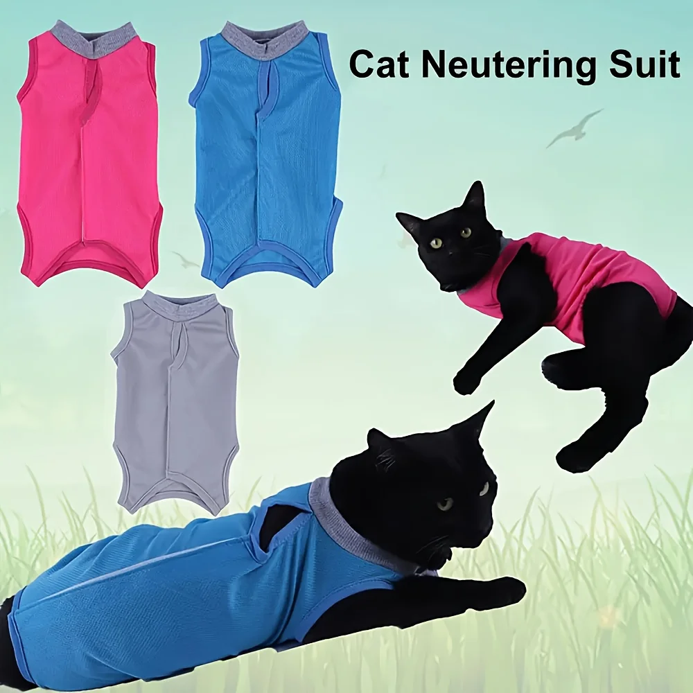 Cat Neutering Suit Comfortable Cat Recovery Suit Adjustable Cat Anti-licking Sterilization Clothes Pet Supplies Body Strap Vest