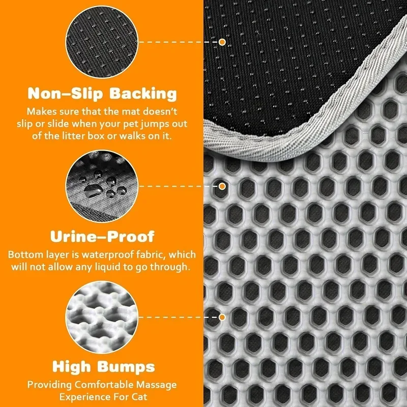 Large Size Cat Litter Mat Waterproof Pet Toilet Cat Litter Trapping Mat Non Slip Double Layer Cats Litter Box Pad Pet Product