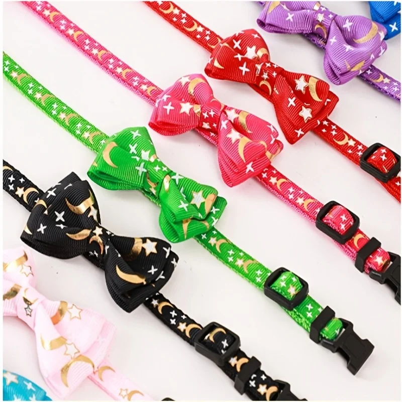 Personalized Cat Collar Pendant ID Engraving Name Tag Collar for Cat Necklace Puppy Kitten Bell Bow Tie Custom Small Dog Collar