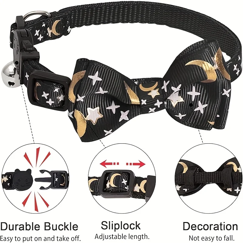 Personalized Cat Collar Pendant ID Engraving Name Tag Collar for Cat Necklace Puppy Kitten Bell Bow Tie Custom Small Dog Collar