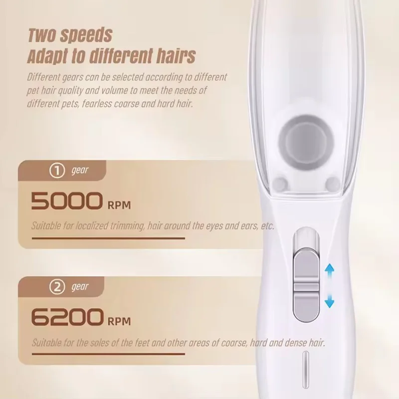 2-In-1 Hair Suction Pet Shaver, Dog Paw Trimmer, Cat Ear Trimmer, Low Noise, With Suction Electric Dog GroomerRechargeable USB