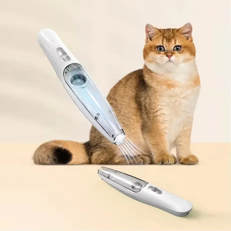 2-In-1 Hair Suction Pet Shaver, Dog Paw Trimmer, Cat Ear Trimmer, Low Noise, With Suction Electric Dog GroomerRechargeable USB