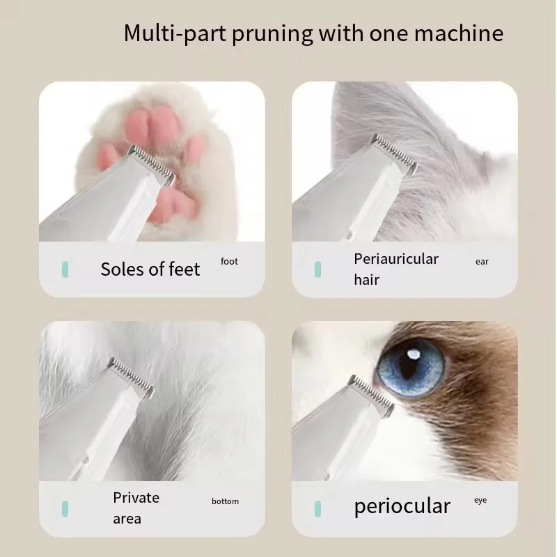 2-In-1 Hair Suction Pet Shaver, Dog Paw Trimmer, Cat Ear Trimmer, Low Noise, With Suction Electric Dog GroomerRechargeable USB