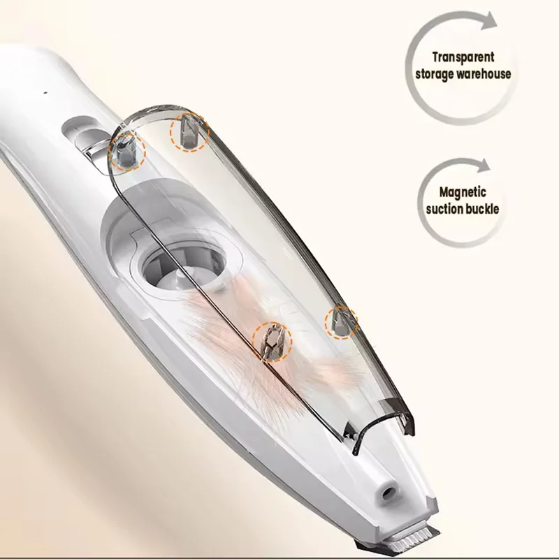 2-In-1 Hair Suction Pet Shaver, Dog Paw Trimmer, Cat Ear Trimmer, Low Noise, With Suction Electric Dog GroomerRechargeable USB