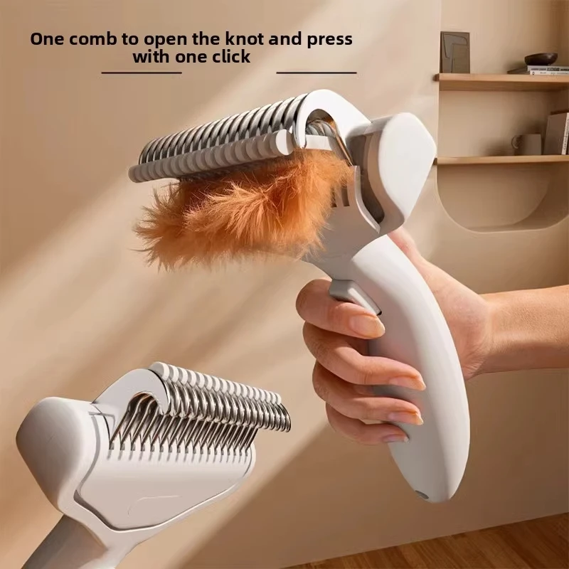 Stainless Steel Dog Hair Removal Brush Comb Pet Hair Remover Brush For Dogs Grooming Tools Pets Dematting Comb Dogs Accessories