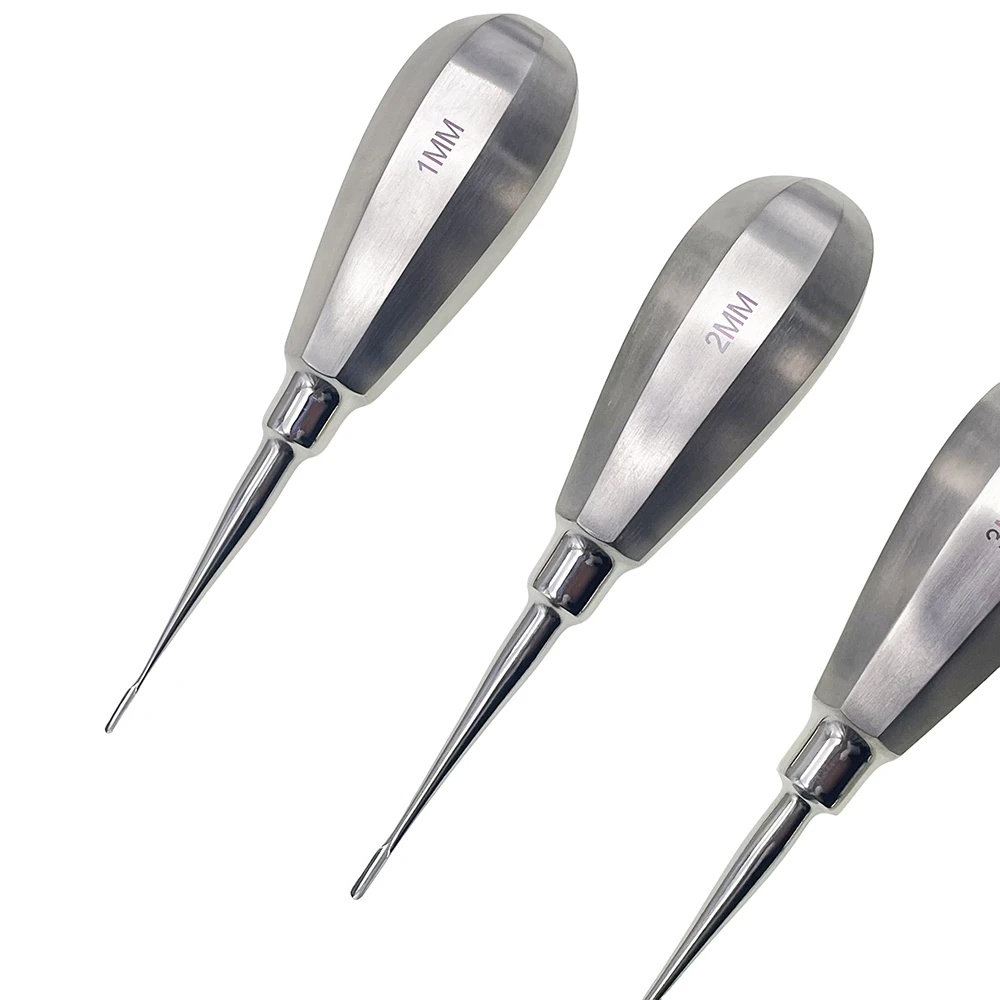 Pet Dental Instruments Feline Canine Dental Elevators with Auxiliary Wing Short Handle Straight Root Elevators Oral Examination