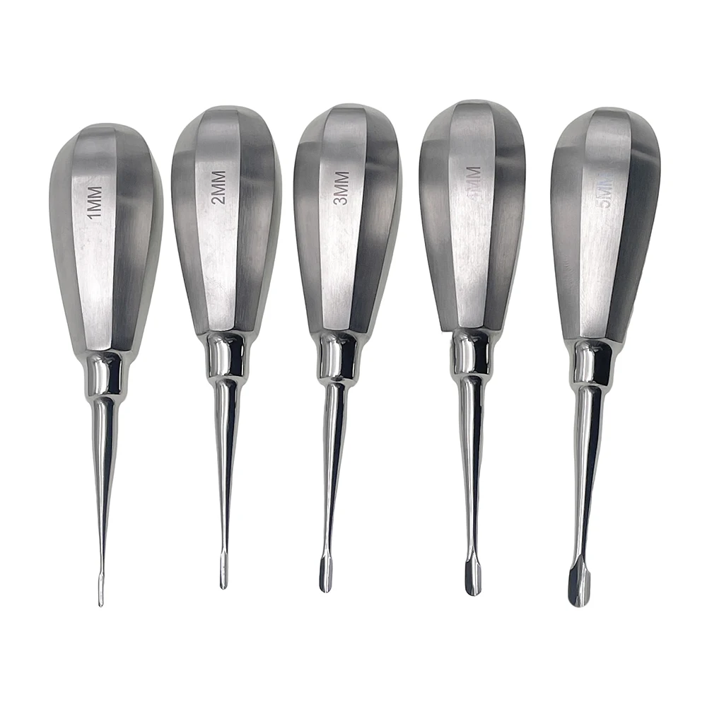 Pet Dental Instruments Feline Canine Dental Elevators with Auxiliary Wing Short Handle Straight Root Elevators Oral Examination