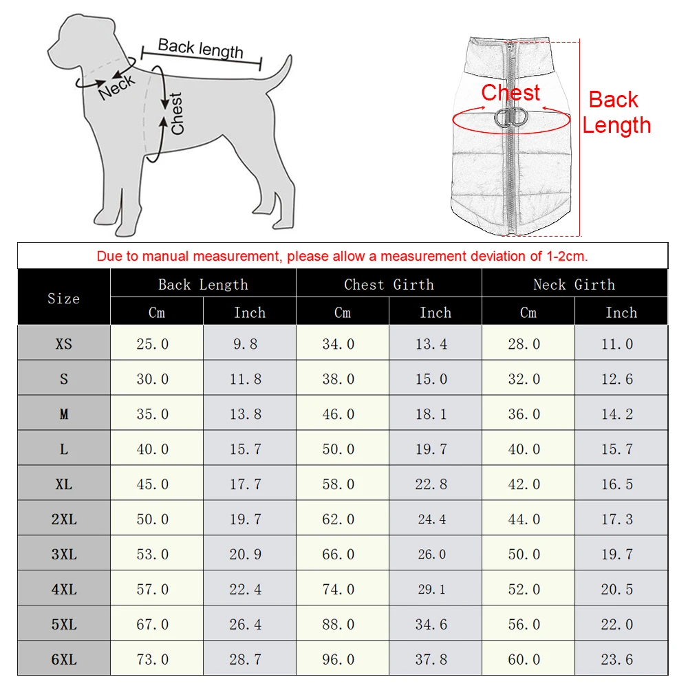 Pet Dog Jacket Warm Winter Clothes For Small Large Dogs Labrador Coat Windproof Waterproof Puppy Costume Vest With D-ring Pug
