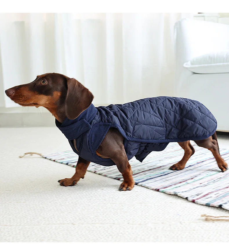 Autumn/Winter Dog Clothes for Dachshund Soft Warm Water Repellent Dog Jacket for Sausage Dog Quilted Outdoor Short-Leg Dog Coat