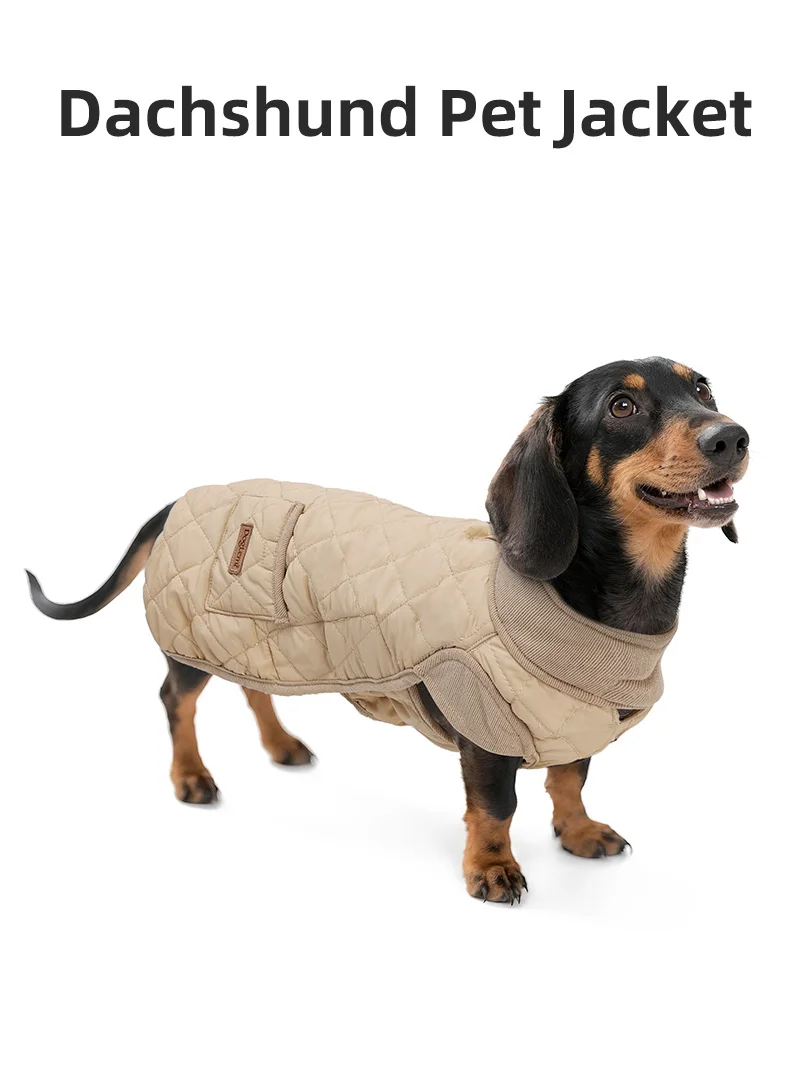 Autumn/Winter Dog Clothes for Dachshund Soft Warm Water Repellent Dog Jacket for Sausage Dog Quilted Outdoor Short-Leg Dog Coat