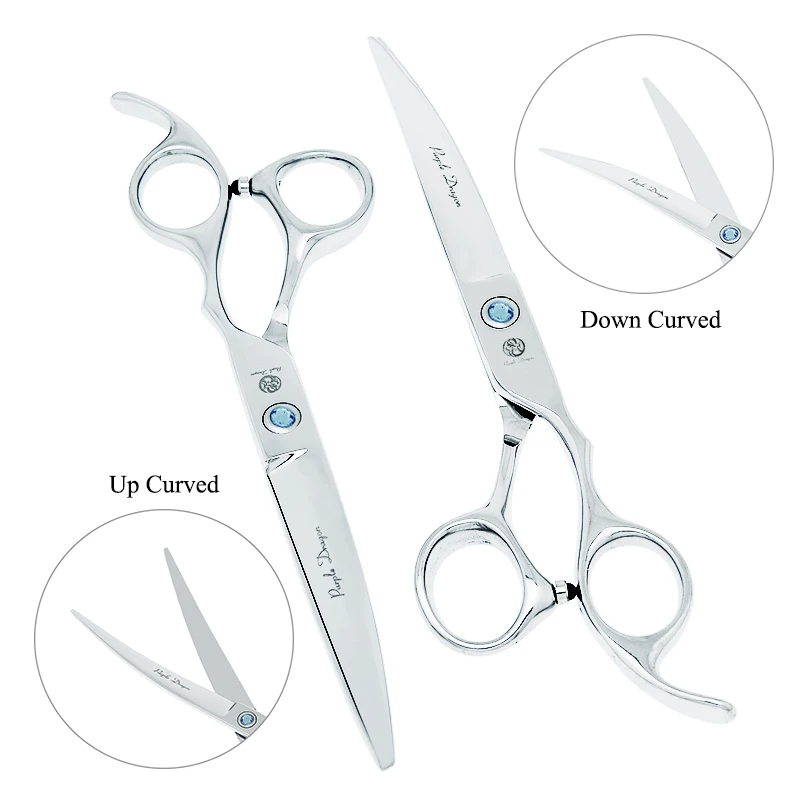 7.0" Purple Dragon Pet Beauty Shears Dog Grooming Scissors 6 Colors Straight Curved Cutting Fur Clipper Thinning Trimmers B0020B