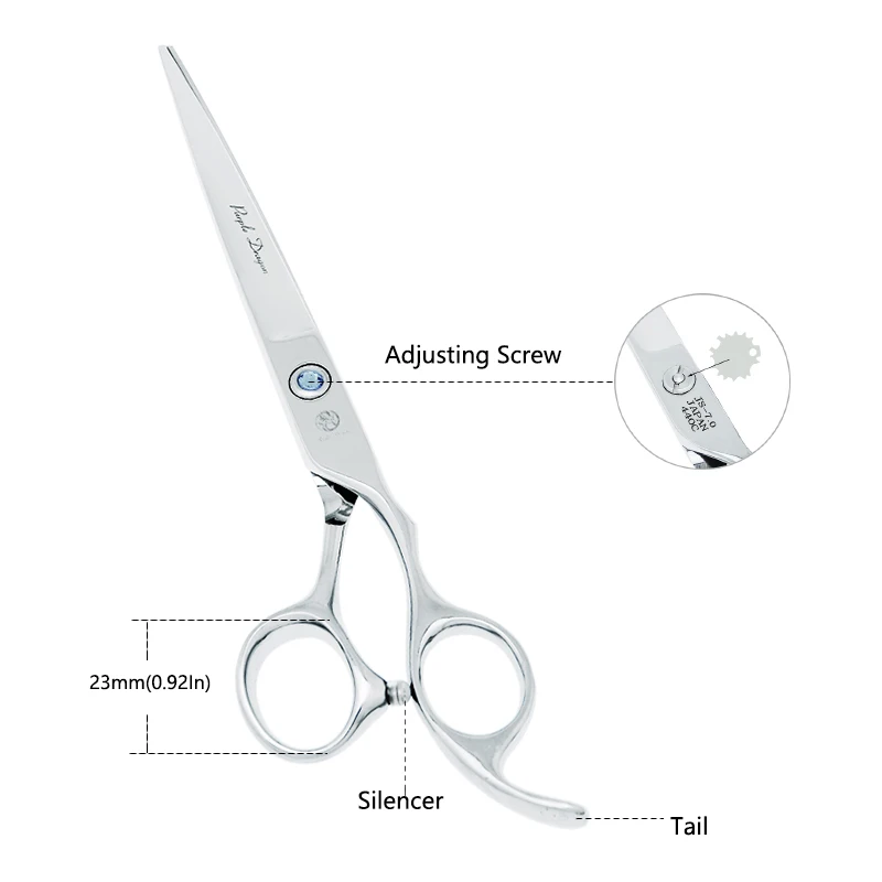 7.0" Purple Dragon Pet Beauty Shears Dog Grooming Scissors 6 Colors Straight Curved Cutting Fur Clipper Thinning Trimmers B0020B