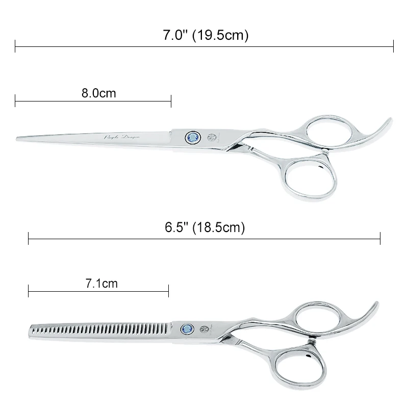 7.0" Purple Dragon Pet Beauty Shears Dog Grooming Scissors 6 Colors Straight Curved Cutting Fur Clipper Thinning Trimmers B0020B