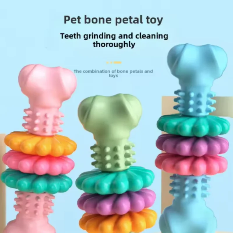 Pet Dog Chew Toy Teeth Cleaning Molar Stick Rubber Bone Toy Puppy Interactive Stick Dog Chewing Bite Toys