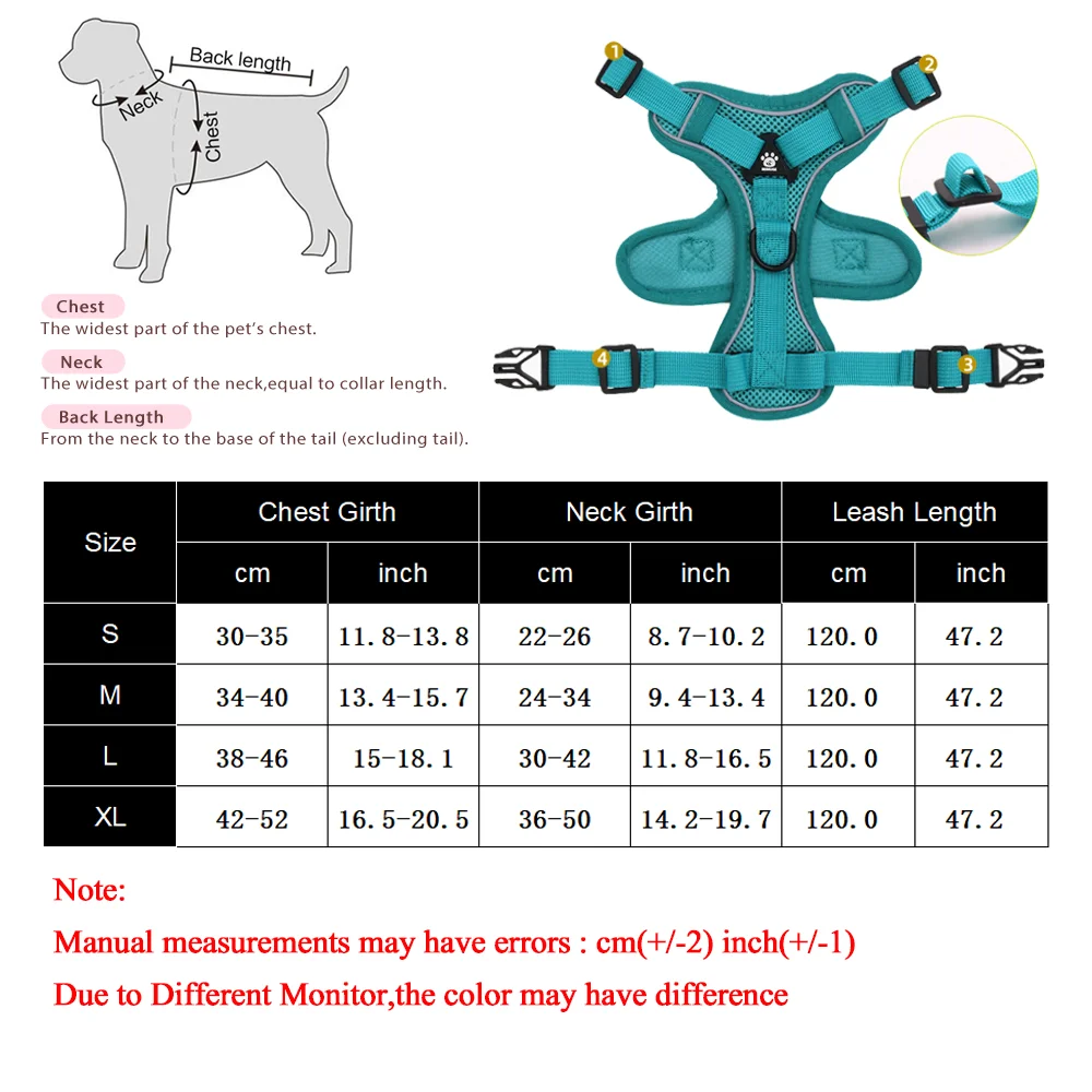 Dog Harness Leash Set For Small Medium Dogs Cat Hiking Adjustable Puppy Leash Reflective Harness Vest Chihuahua Pug Pet Supplies