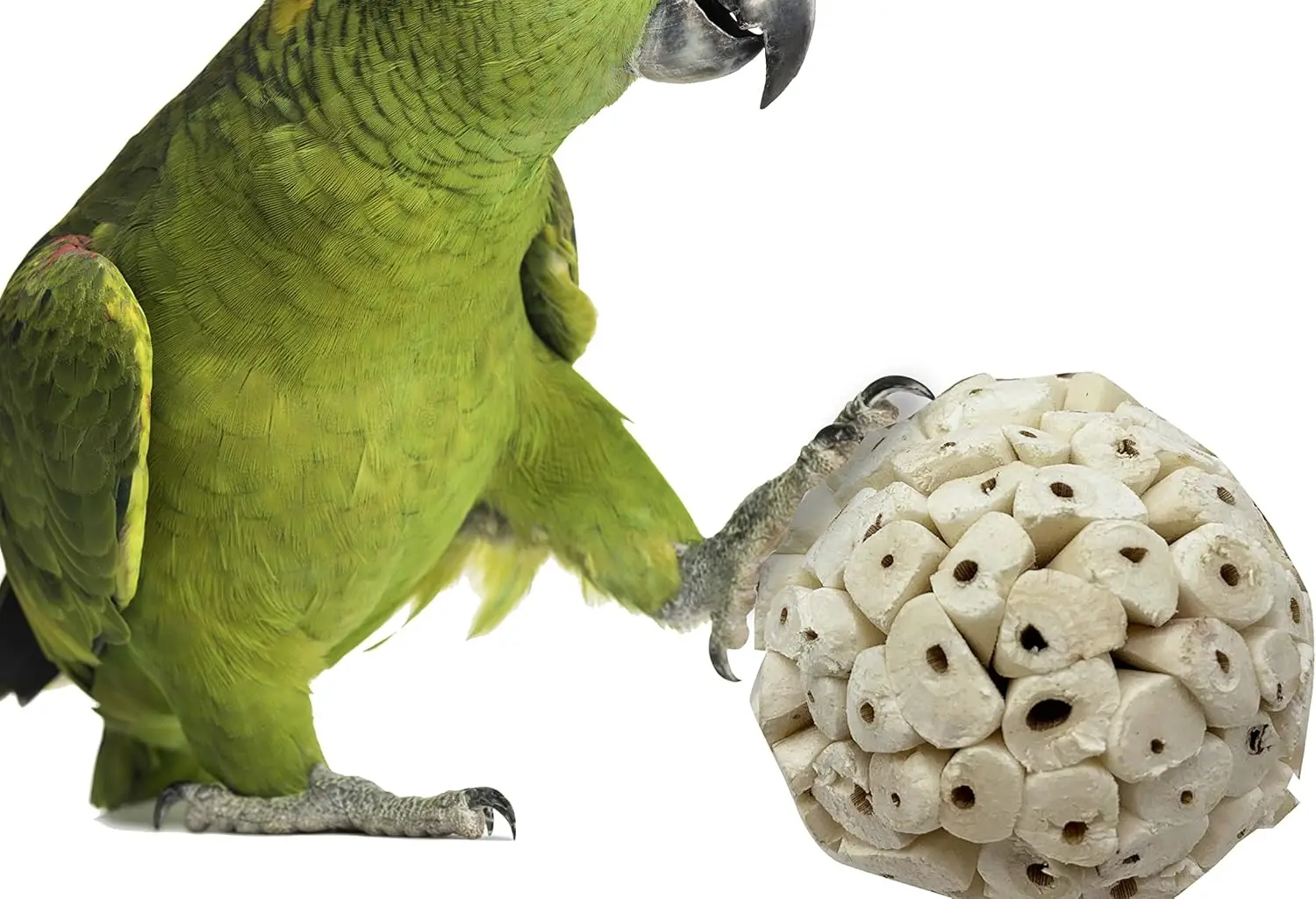 Bird Chewing Toy Natural Sola Ball Parrot Shredder Foraging Toy for Finch Cockatiel African for Grey Gerbil Small