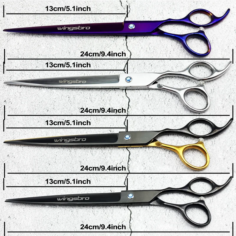 wingsbro 9 inch Professional pet shop scissors, dog grooming scissors straight scissors suitable for Big Dog hair trimming
