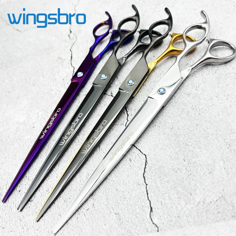 wingsbro 9 inch Professional pet shop scissors, dog grooming scissors straight scissors suitable for Big Dog hair trimming