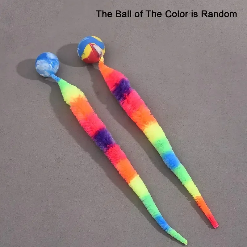 Geometric Worm Cat Toy: No-Battery Stick for Play & Chase | Realistic Wiggling Action
