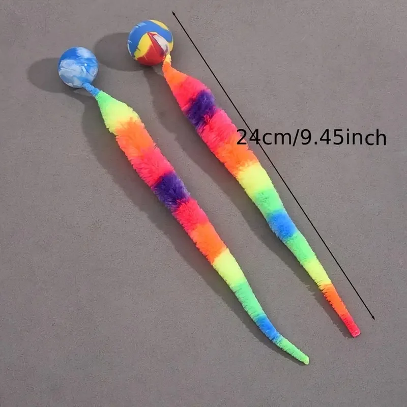 Geometric Worm Cat Toy: No-Battery Stick for Play & Chase | Realistic Wiggling Action