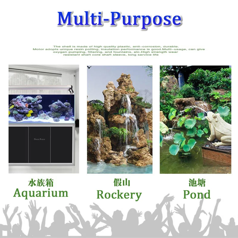20/25/35/45/55/80/100/150W Multifunctional Submersible Pump Aquarium Fish Tank Water Pump Pond Flow Adjustable Filter Water Pump