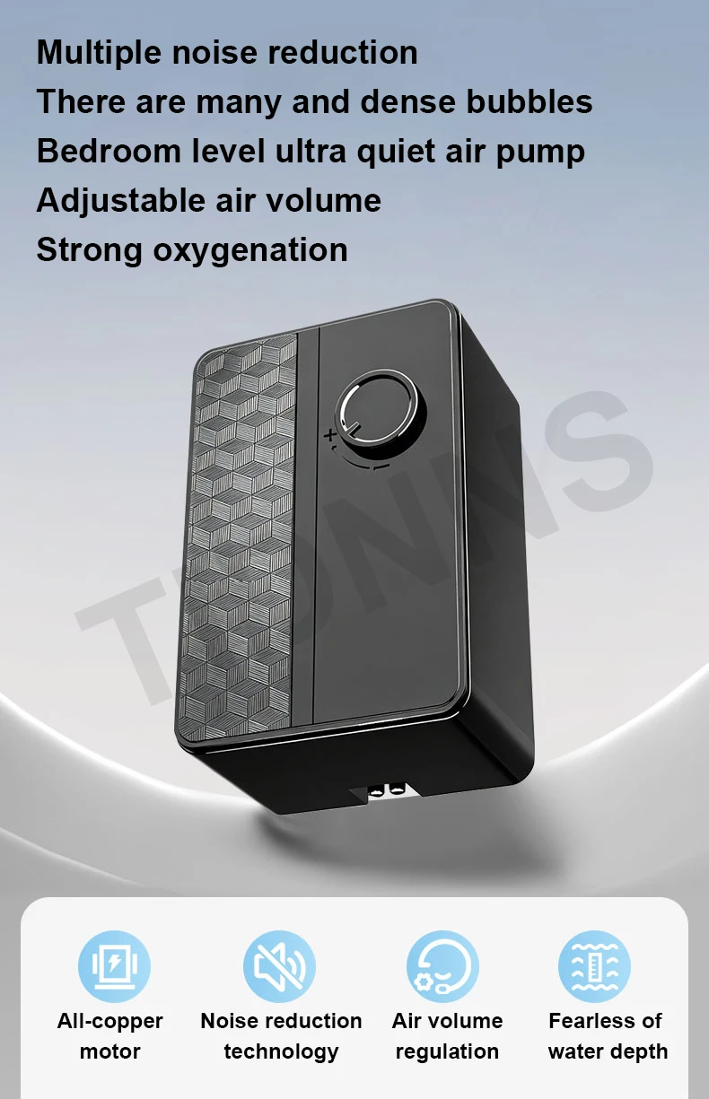 Silent Aquarium Oxygen Air Pump with Check Valve Fish Tank Double Outlet Large Oxygenator Aquarium Air Compressor Aerator 220v8w