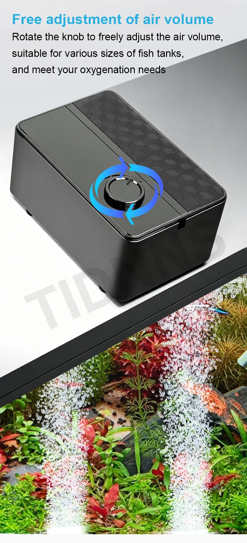 Silent Aquarium Oxygen Air Pump with Check Valve Fish Tank Double Outlet Large Oxygenator Aquarium Air Compressor Aerator 220v8w