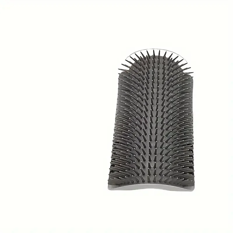 Space-Saving Wall-Mount Cat Groomer: 2-in-1 Corner Scratch Pad & Massage Brush. Protects Furniture. Durable Design.